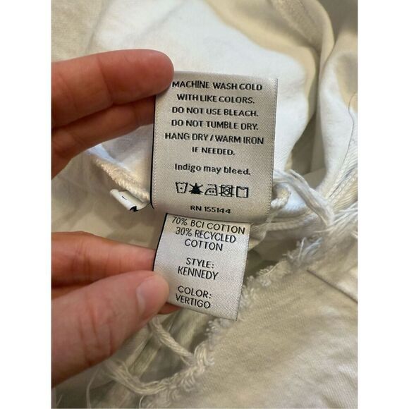 Boyish White Denim Button Front Square Neck Sleeveless Kennedy Mini Dress Small - Picture 5 of 6